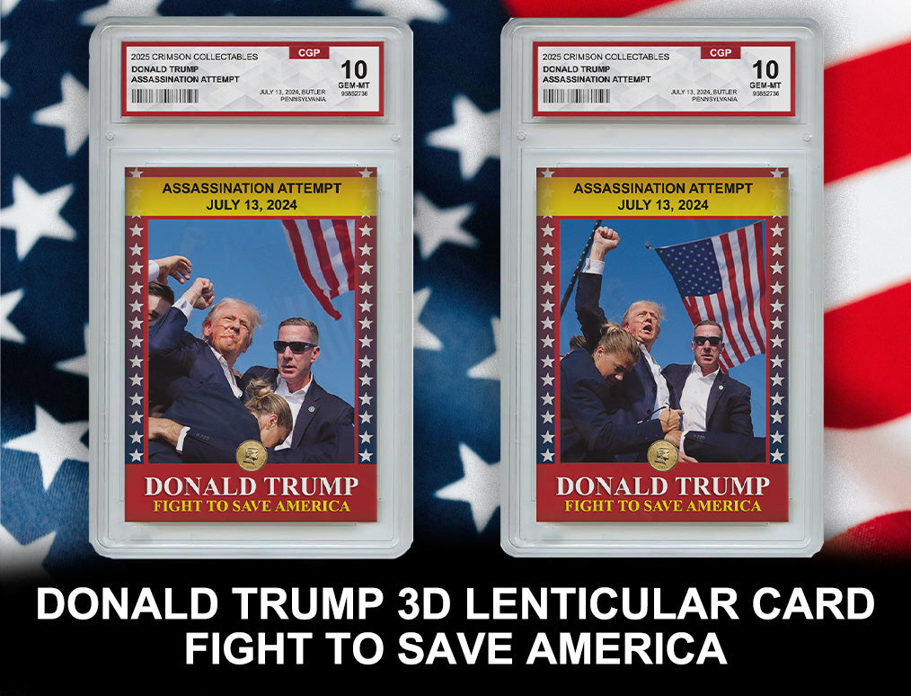 Donald Trump Trading Card - 3D Assassination Attempt - Gem Mint Graded 3D Collectable Card