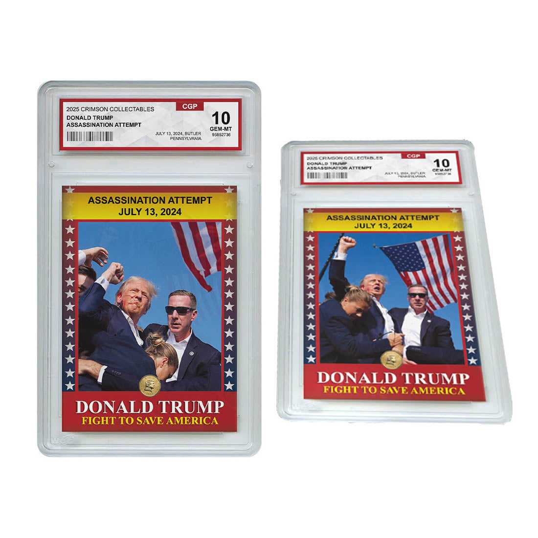 Donald Trump Trading Card - 3D Assassination Attempt - Gem Mint Graded 3D Collectable Card