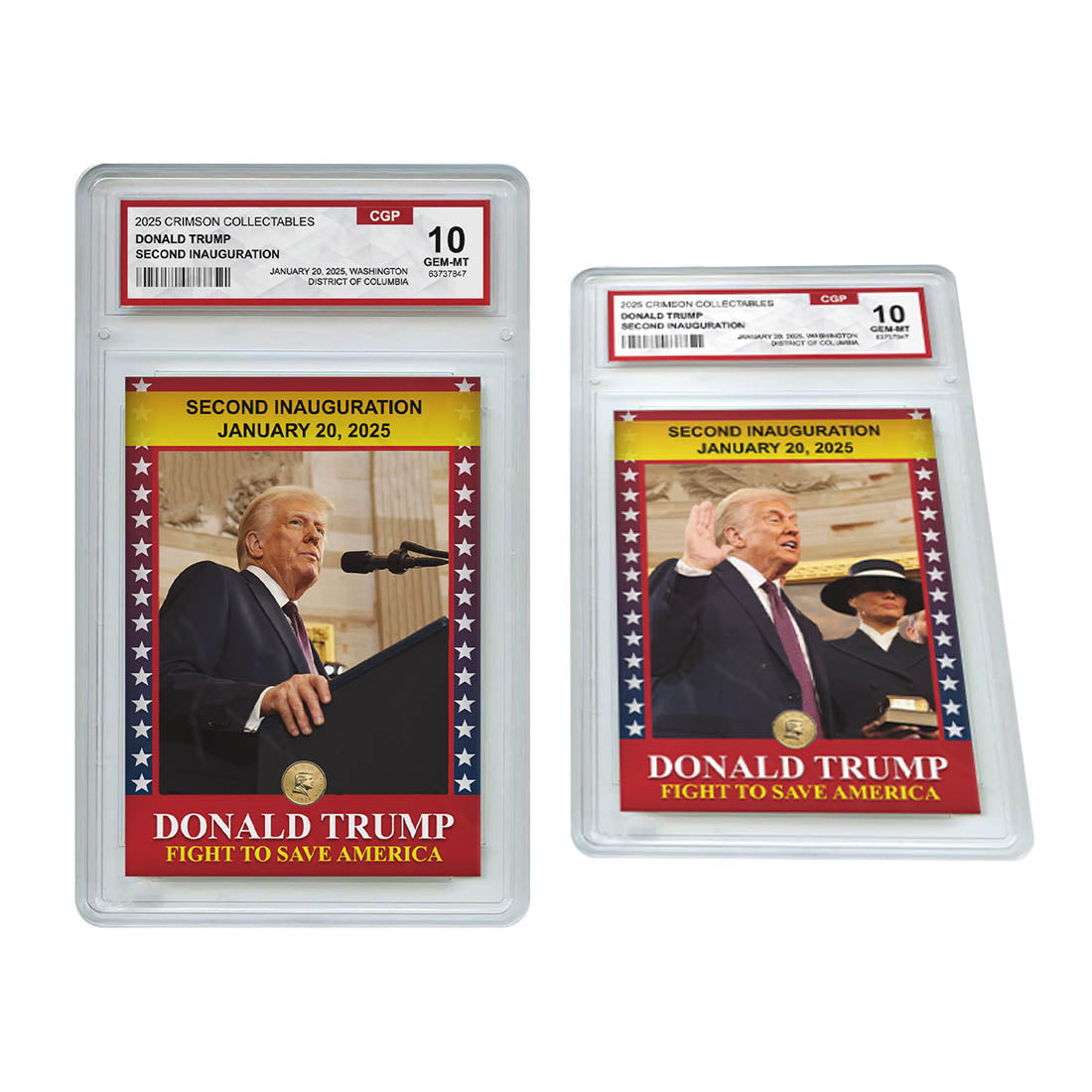 Donald Trump Trading Card - 3D Inauguration - Gem Mint Graded 3D Collectable Card