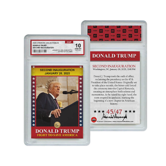 Donald Trump Trading Card - 3D Inauguration - Gem Mint Graded 3D Collectable Card