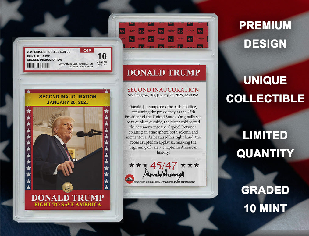 Donald Trump Trading Card - 3D Inauguration - Gem Mint Graded 3D Collectable Card