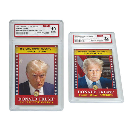 5 x Donald Trump Trading Card - 3D Mugshot/Presidential Portrait - Gem Mint Graded 3D Collectable Card