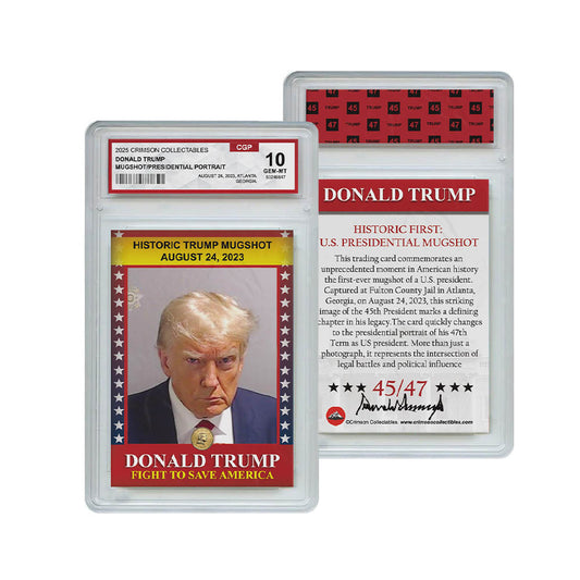 Donald Trump Trading Card - 3D Mugshot/Presidential Portrait - Gem Mint Graded 3D Collectable Card