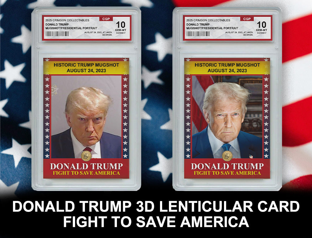 Donald Trump Trading Card - 3D Mugshot/Presidential Portrait - Gem Mint Graded 3D Collectable Card