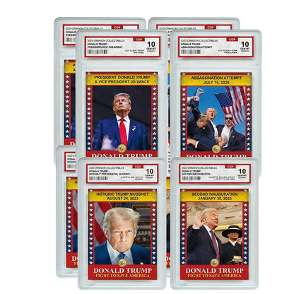 x2 Full Collection 4 Donald Trump 3D Trading Cards - Gem Mint Graded 3D Collectable Cards (TOTAL 8 CARDS)