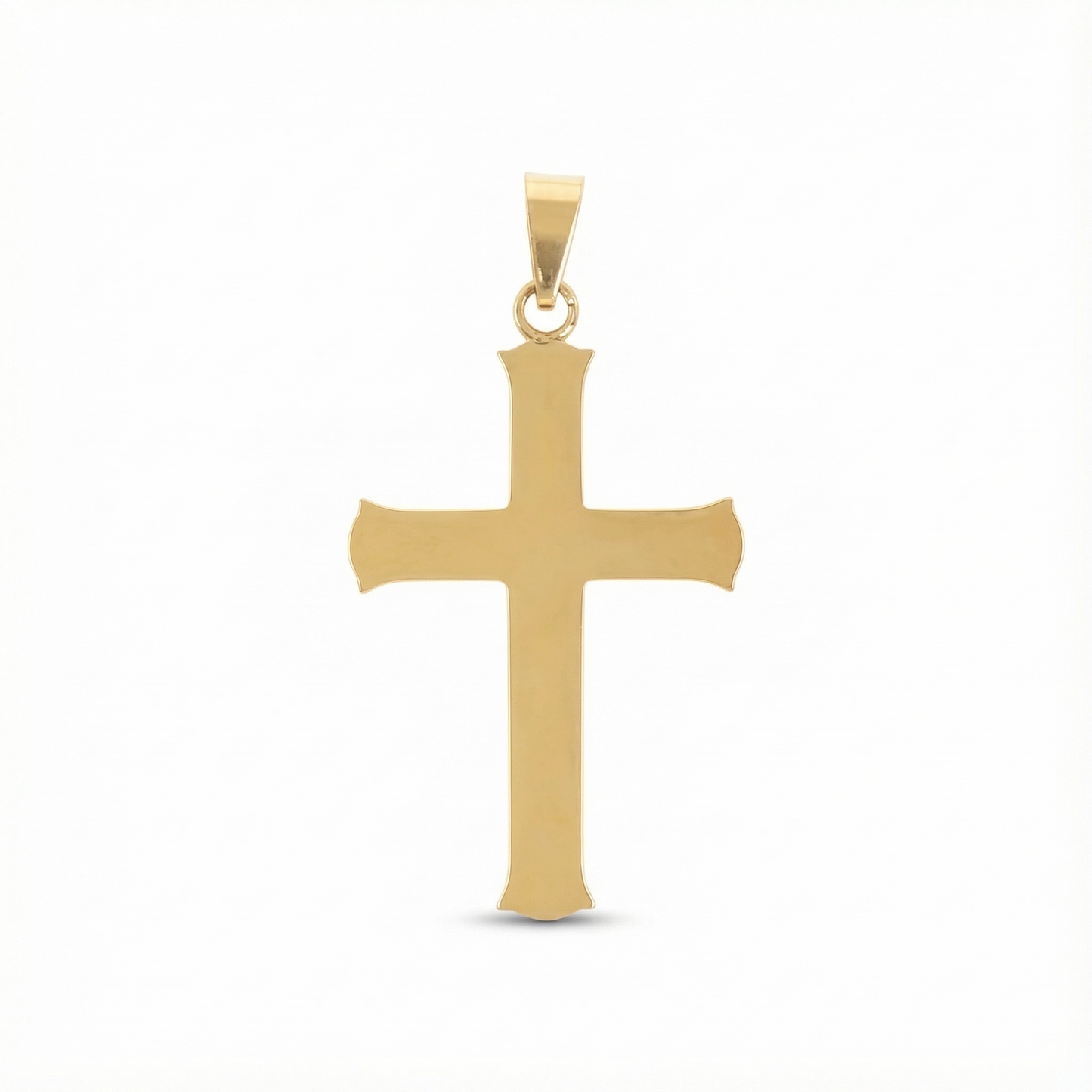 18K Gold Plated Cross Pendant Only – Solid Stainless Steel Religious Charm – Waterproof, Non-Tarnish Replacement Cross for Men & Women (No Chain Included)