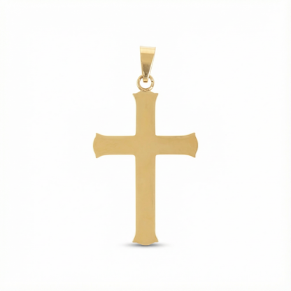 18K Gold Plated Cross Pendant Only – Solid Stainless Steel Religious Charm – Waterproof, Non-Tarnish Replacement Cross for Men & Women (No Chain Included)