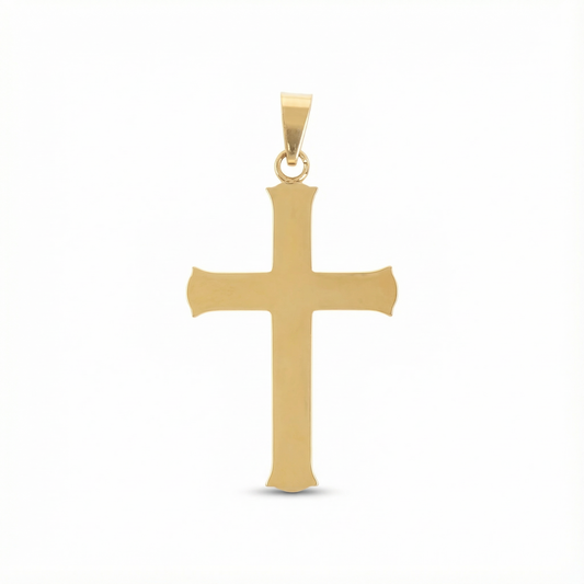 18K Gold Plated Cross Pendant Only – Solid Stainless Steel Religious Charm – Waterproof, Non-Tarnish Replacement Cross for Men & Women (No Chain Included)