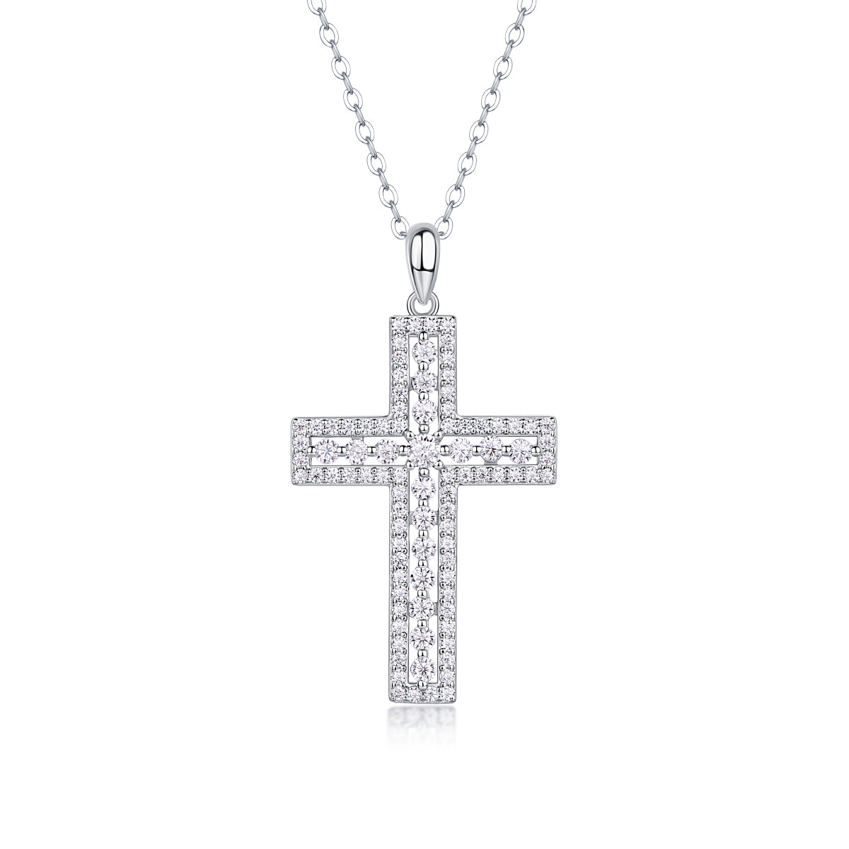 Shelter - Fashionable Jewelry Pendant Set With Moissanite S925 Sterling Silver And Platinum-plated Cross Diamond, Moissanite Silver Jewelry