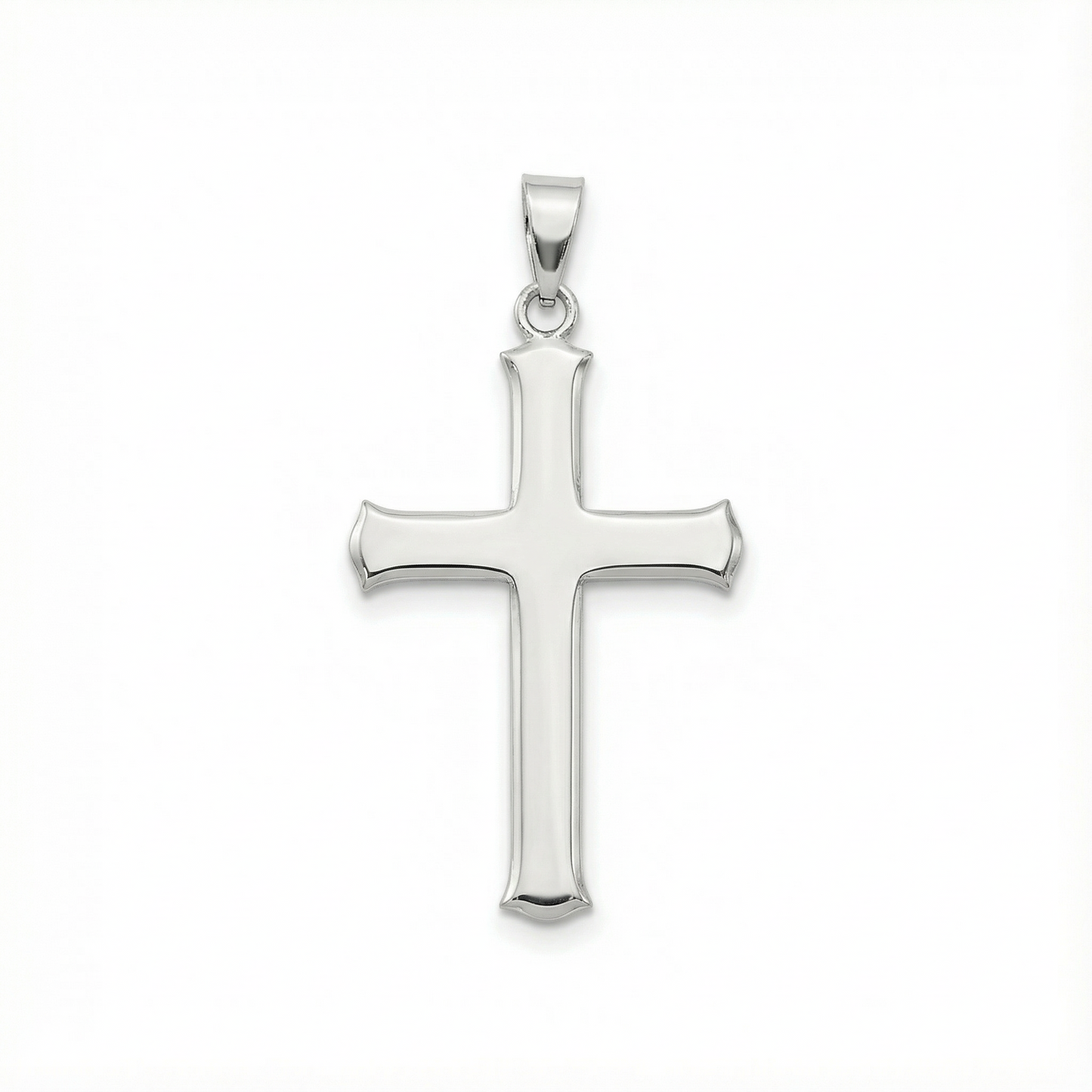 Christian Cross Pendant for Men & Women – Silver PVD Plated Stainless Steel Cross Pendant – Religious Faith Jewelry Gift for Husband or Wife - Chain Not Included