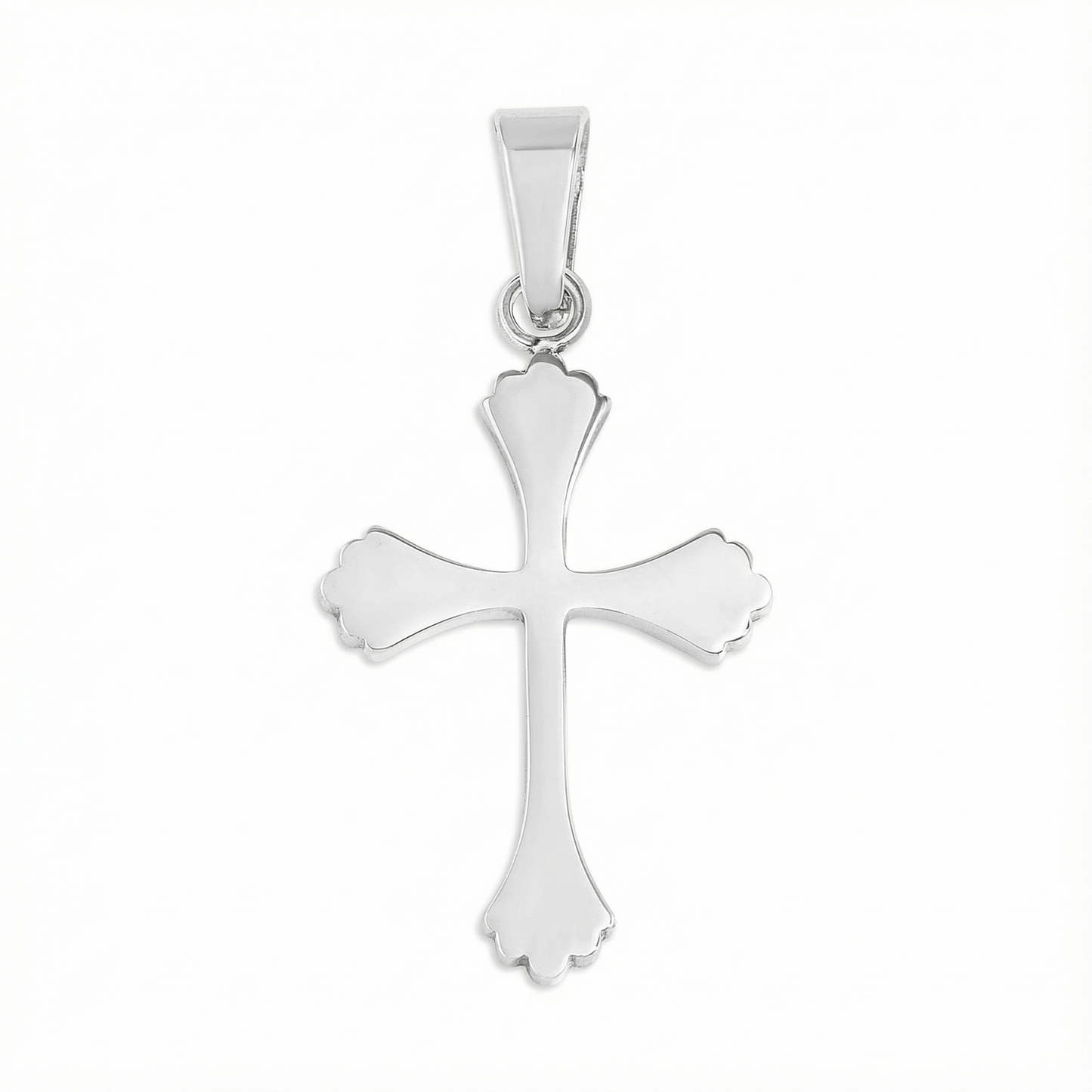 Stainless Steel Cross Pendant – Polished Plain Religious Cross – Christian Gift for Men & Women (Chain Not Included)
