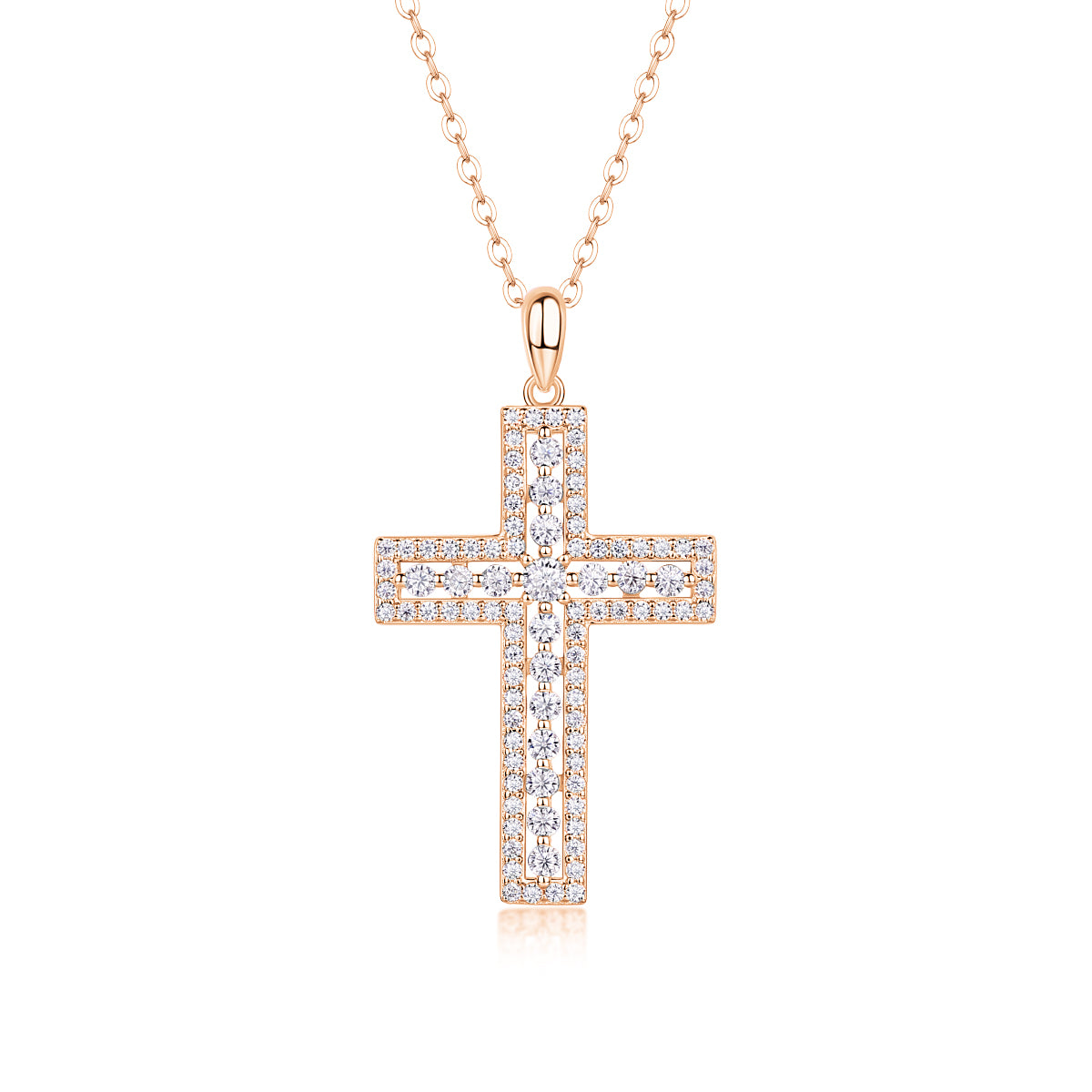 Shelter - Fashionable Jewelry Pendant Set With Moissanite S925 Sterling Silver And Platinum-plated Cross Diamond, Moissanite Silver Jewelry