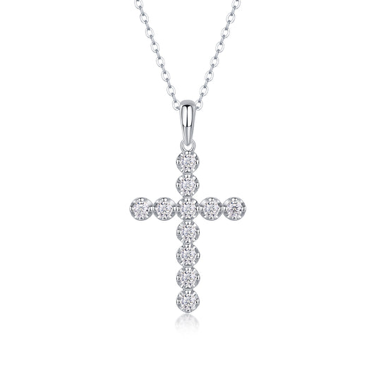 Entrust Luxury Fashion Diamond Pendant Necklace Set With Mosan Diamond Silver Ornaments