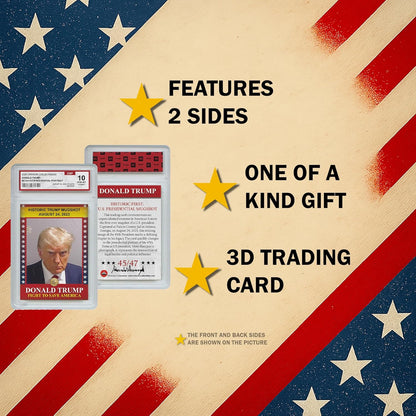 x2 Full Collection 4 Donald Trump 3D Trading Cards - Gem Mint Graded 3D Collectable Cards (TOTAL 8 CARDS)