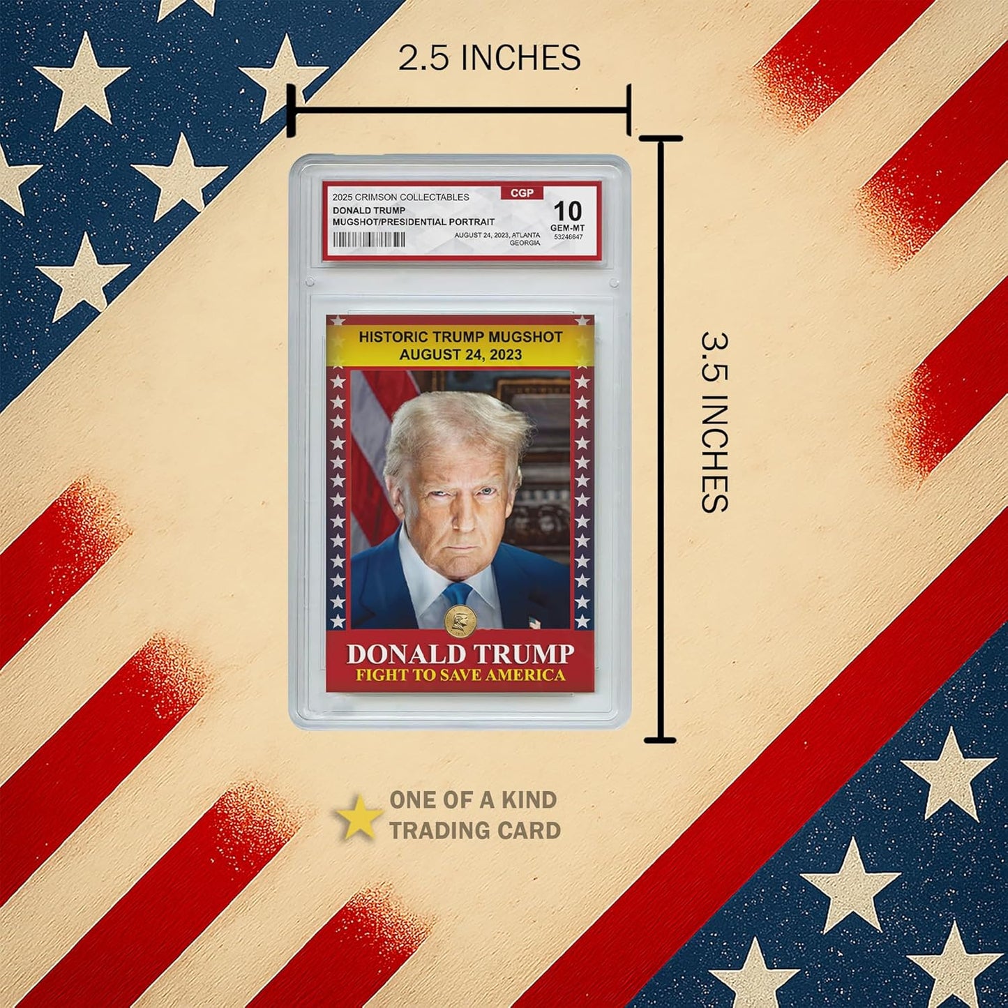x2 Full Collection 4 Donald Trump 3D Trading Cards - Gem Mint Graded 3D Collectable Cards (TOTAL 8 CARDS)