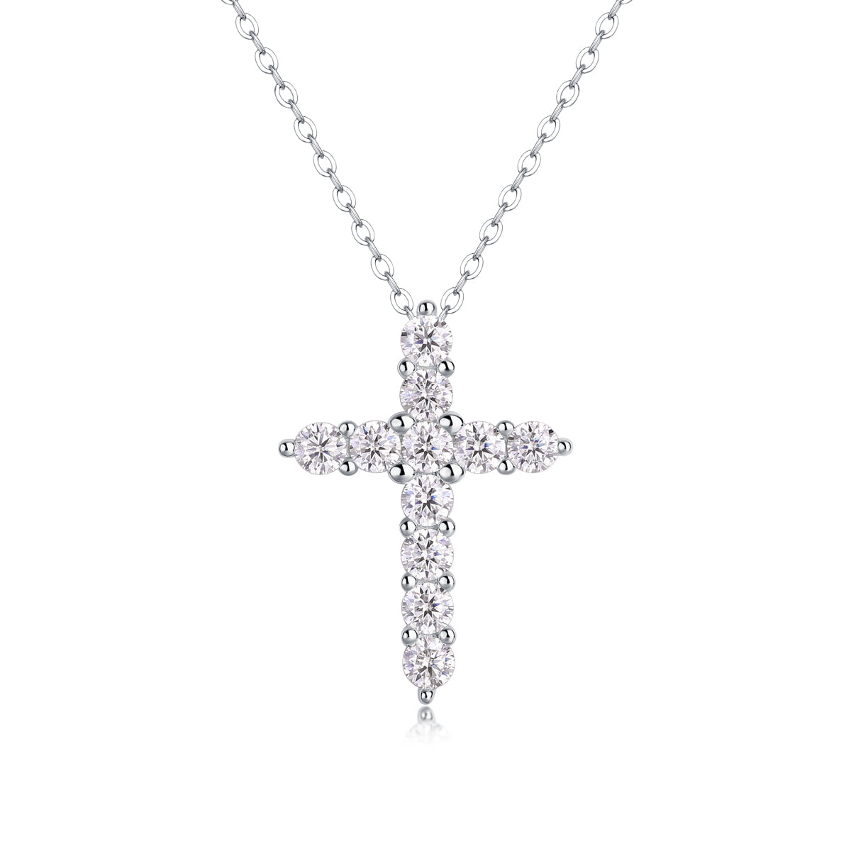 Faith Luxury Fashion Diamond Pendant Necklace Set With Mosan Diamond Silver Ornaments