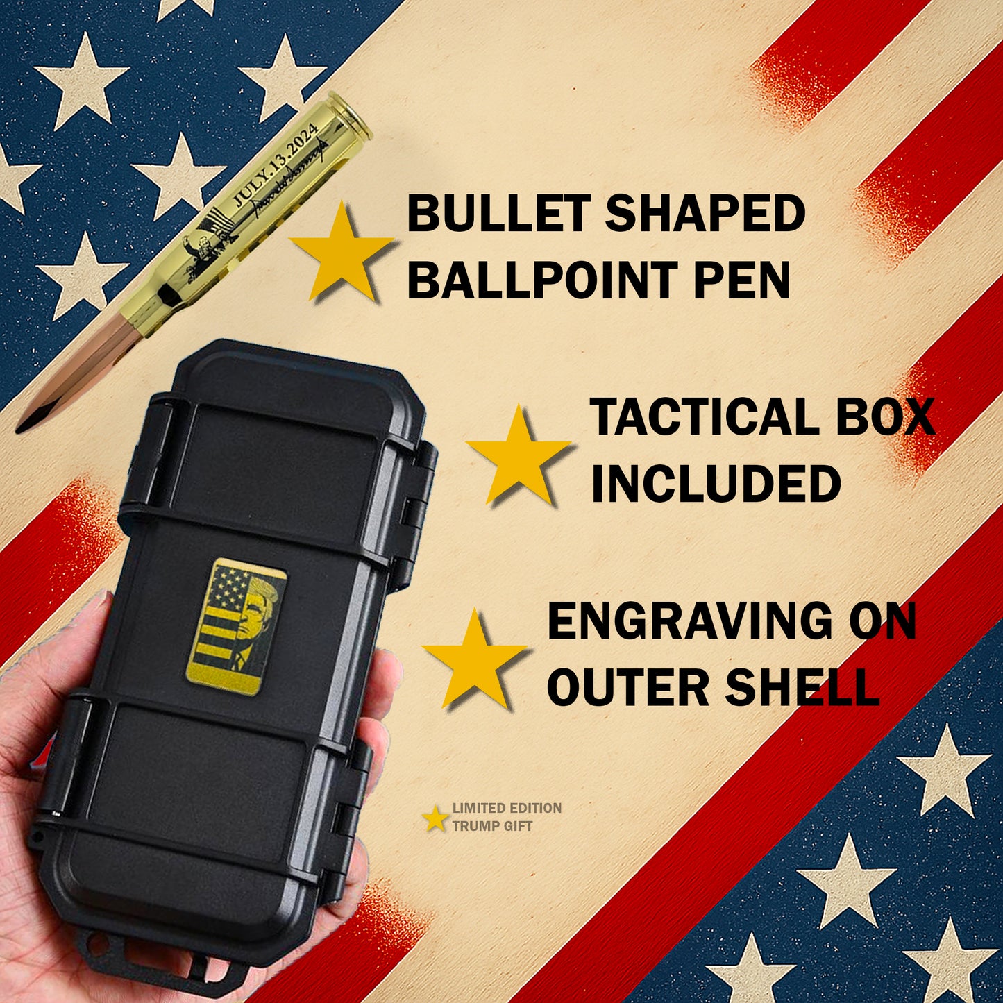 Donald Trump Pen - Brass Bullet Shaped Ballpoint Pen