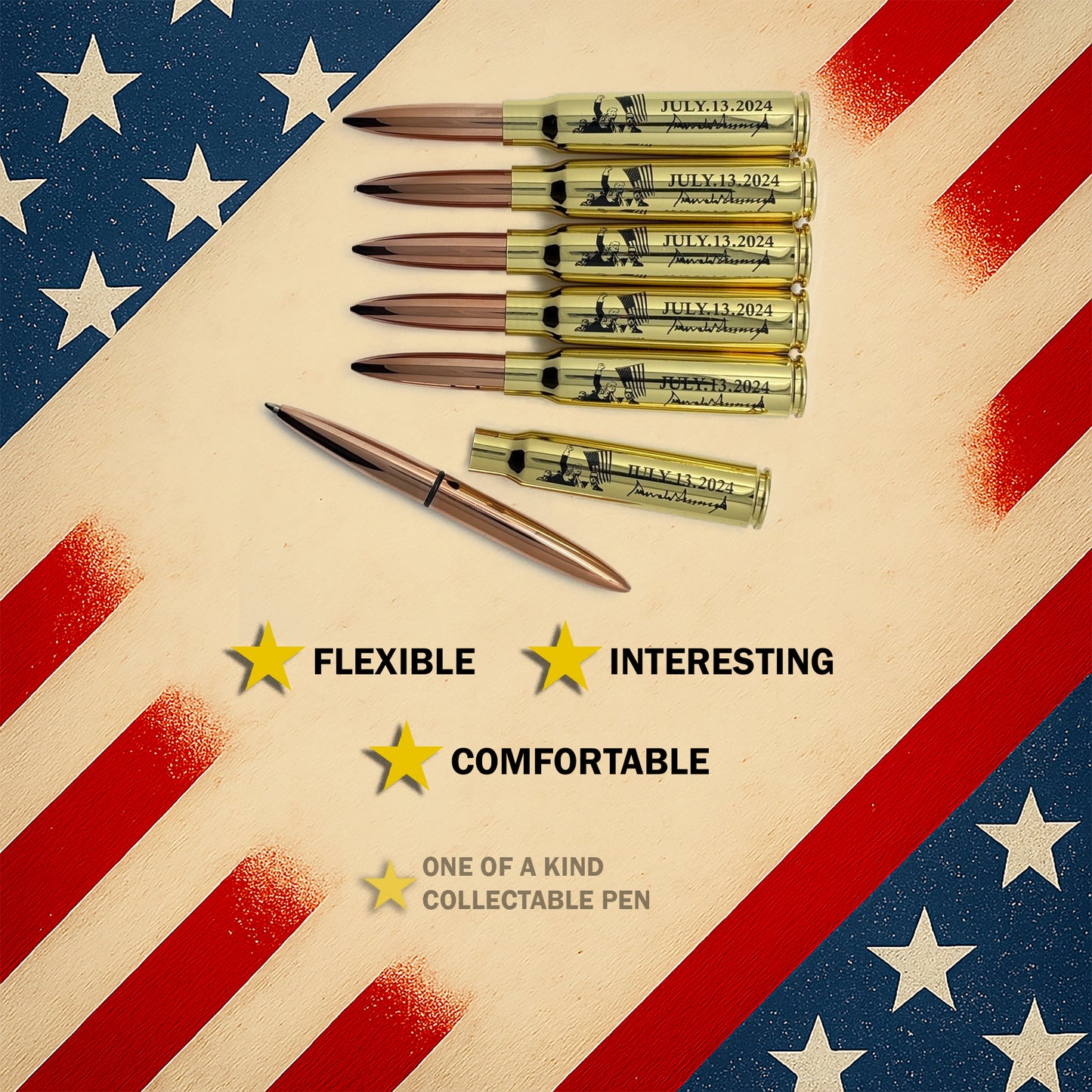 Donald Trump Pen - Brass Bullet Shaped Ballpoint Pen