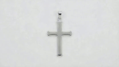 Christian Cross Pendant for Men & Women – Silver PVD Plated Stainless Steel Cross Pendant – Religious Faith Jewelry Gift for Husband or Wife - Chain Not Included
