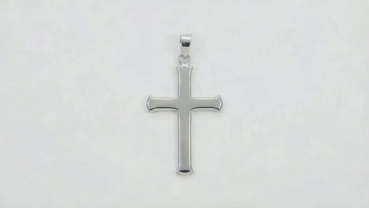 Christian Cross Pendant for Men & Women – Silver PVD Plated Stainless Steel Cross Pendant – Religious Faith Jewelry Gift for Husband or Wife - Chain Not Included