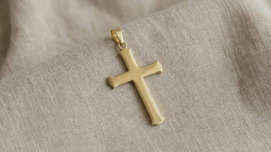 18K Gold Plated Cross Pendant Only – Solid Stainless Steel Religious Charm – Waterproof, Non-Tarnish Replacement Cross for Men & Women (No Chain Included)