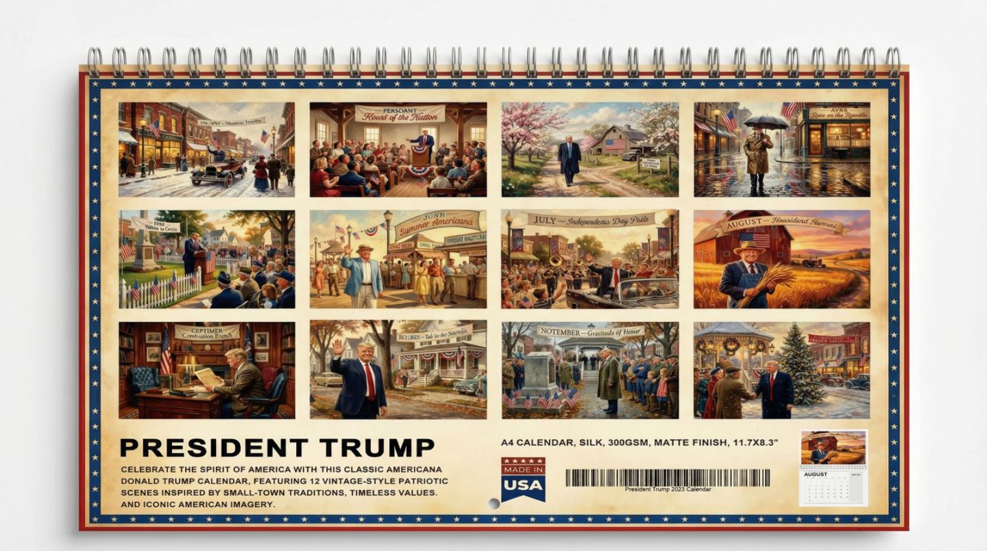 5x President Donald Trump 2026 Americana Calendar - Made in the USA